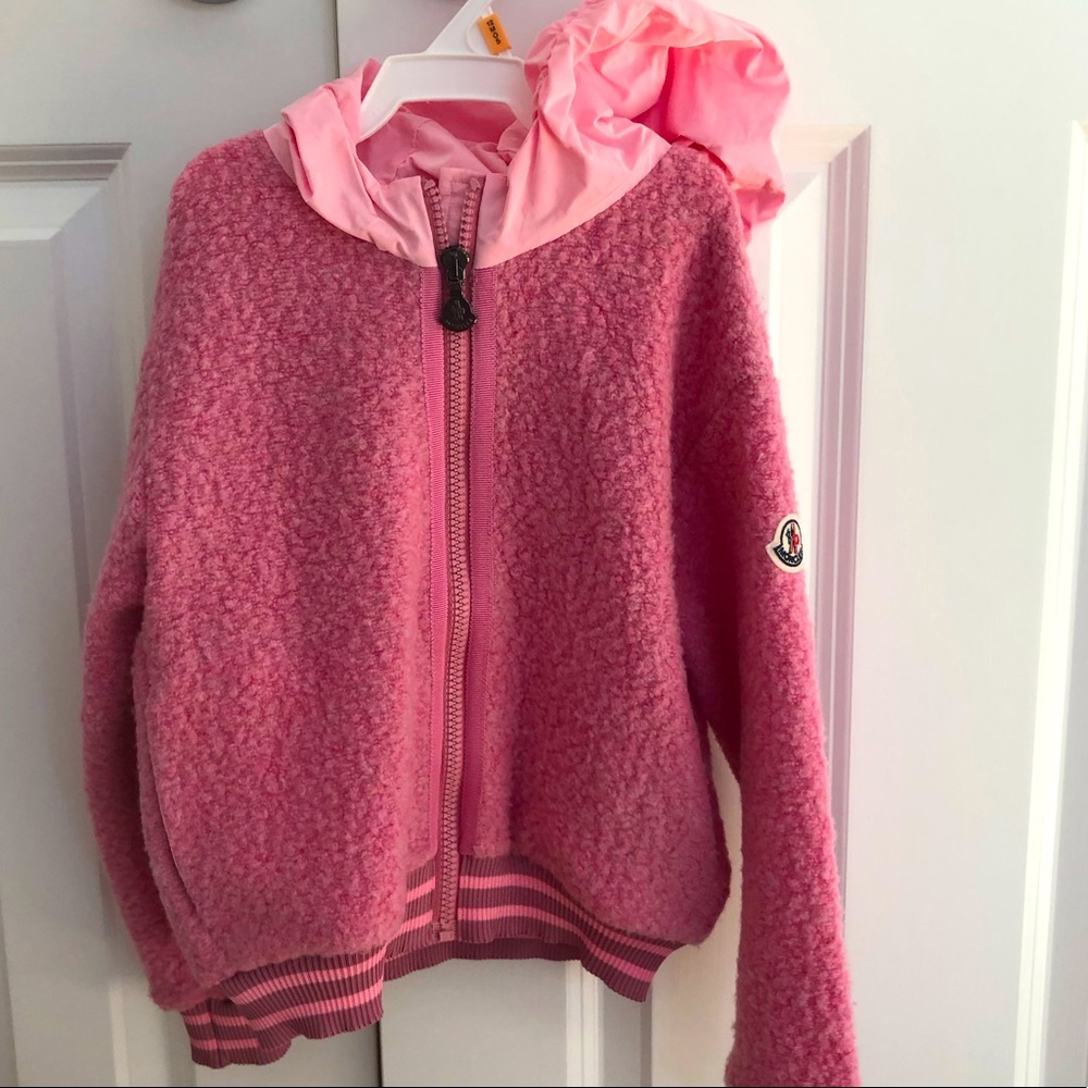 Moncler Girl’s Pink Sweater zipper jacket, size 6